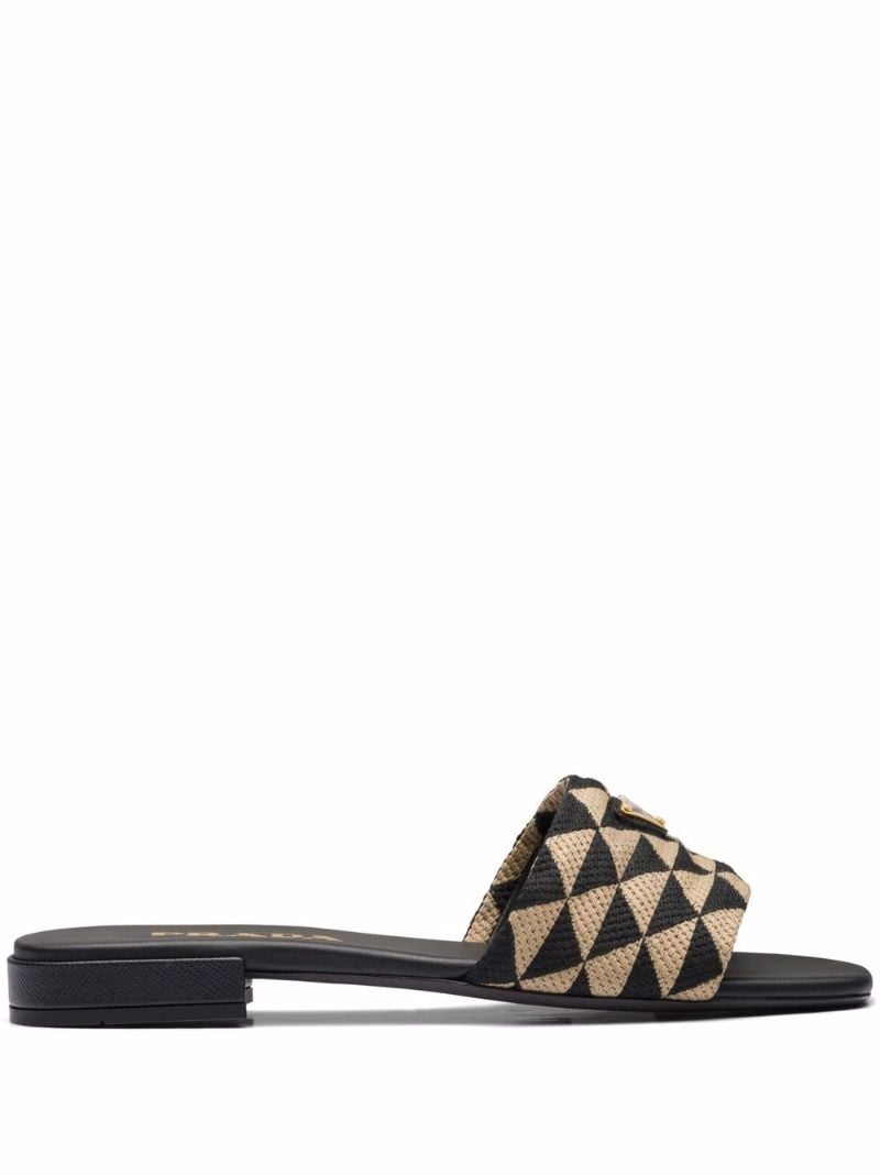 Black Geometric Print Slides