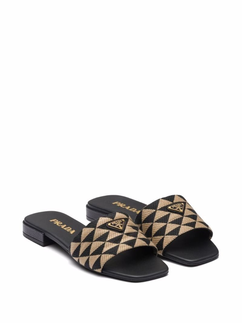 Black Geometric Print Slides