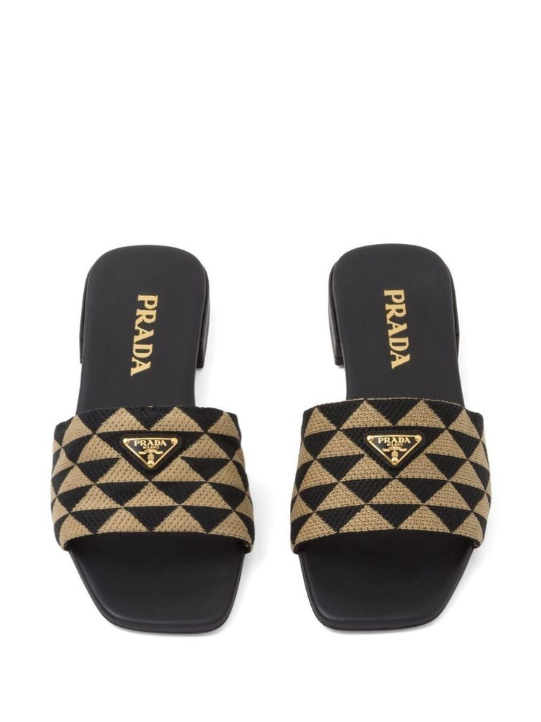 Black Geometric Print Slides