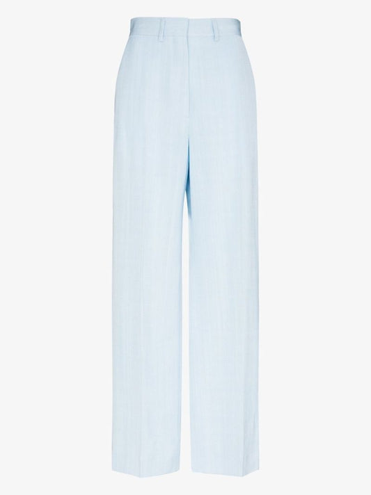 Blue Wide Leg Tailored Trousers