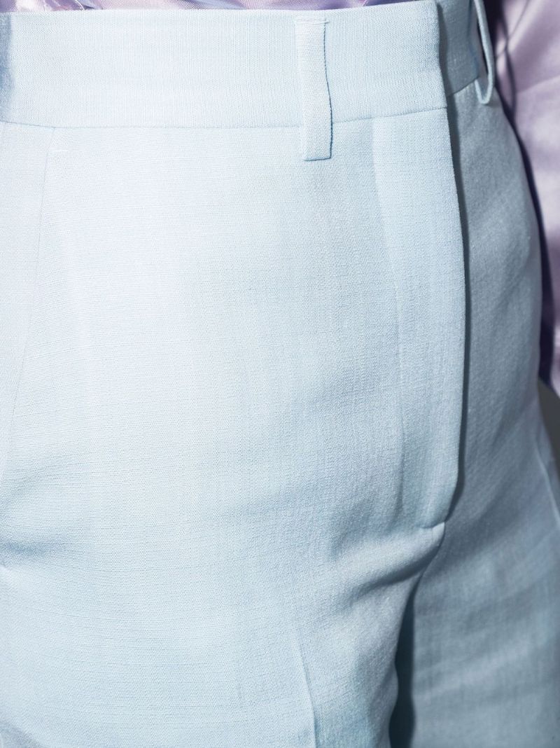 Blue Wide Leg Tailored Trousers