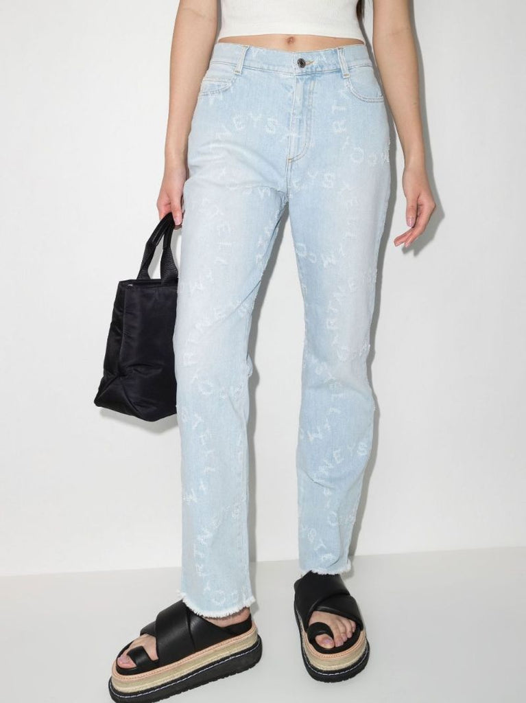 Laser Logo Straight Leg Jeans