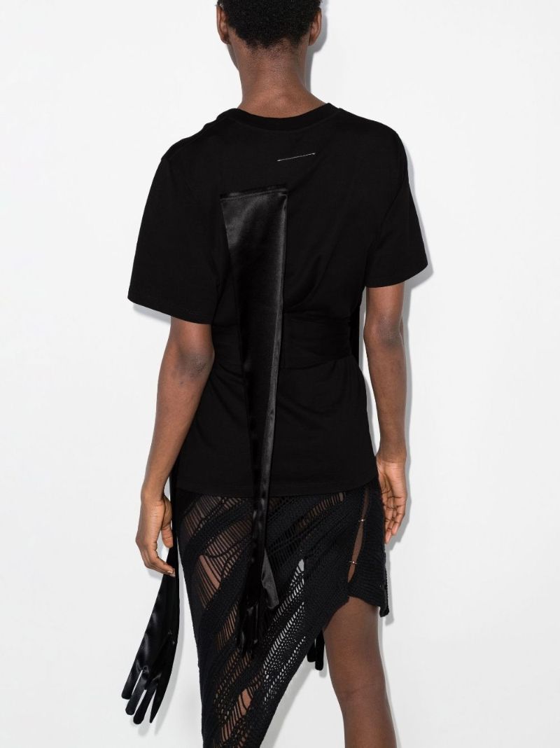 Draped Satin Glove Panel T-shirt