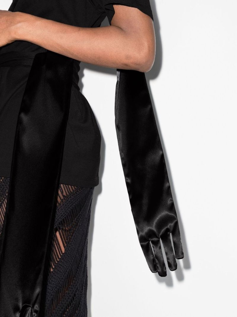 Draped Satin Glove Panel T-shirt