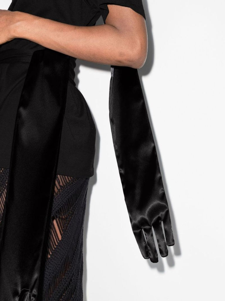 Draped Satin Glove Panel T-shirt