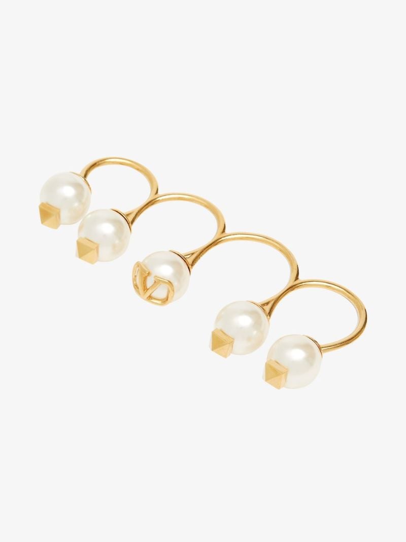 Gold Tone Vlogo Signature Five Link Ring