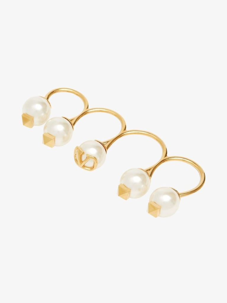 Gold Tone Vlogo Signature Five Link Ring