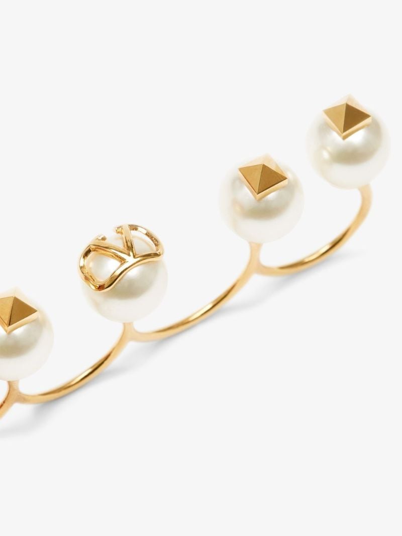 Gold Tone Vlogo Signature Five Link Ring