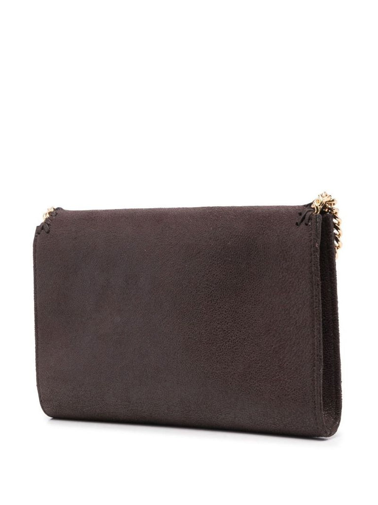 Brown Falabella Mini Faux Leather Cross Body Bag