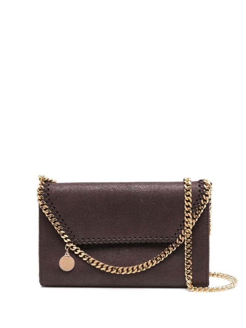 Brown Falabella Mini Faux Leather Cross Body Bag