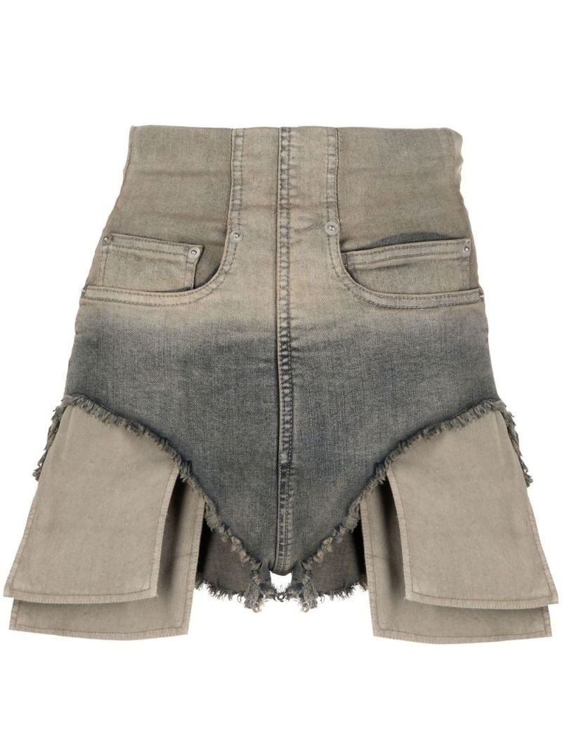 Grey Dirt Cut-off Denim Shorts