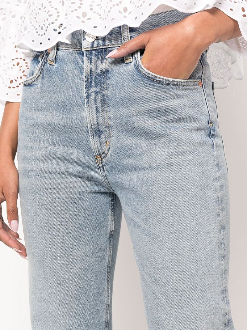 Blue Daphne Cropped Straight-leg Jeans