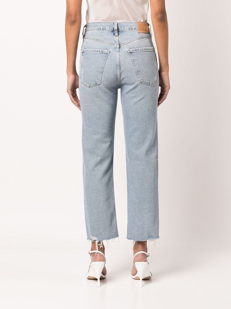 Blue Daphne Cropped Straight-leg Jeans