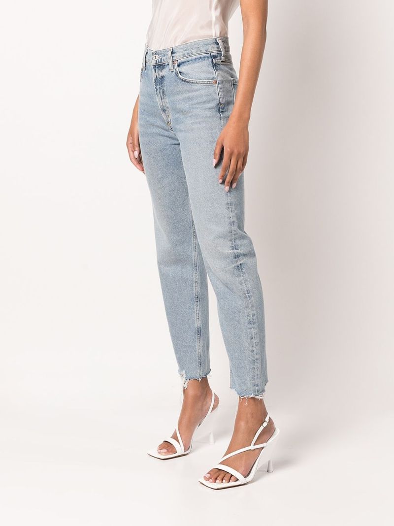 Blue Daphne Cropped Straight-leg Jeans