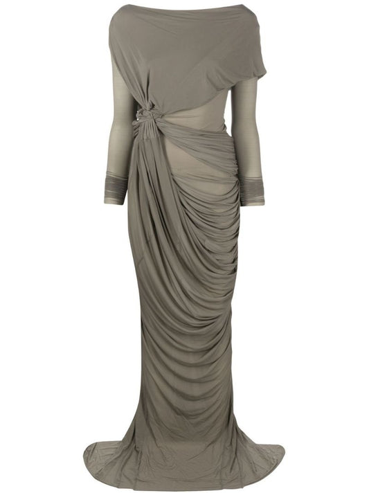 Neutral Branch Draped Gown