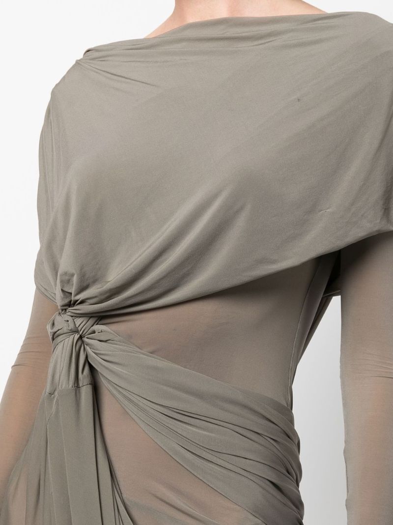 Neutral Branch Draped Gown