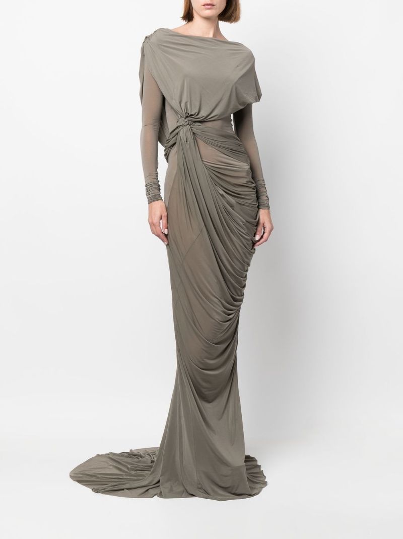 Neutral Branch Draped Gown
