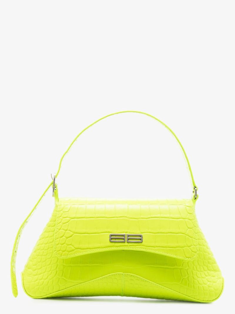 Green Xx Medium Flap Mock Croc Leather Shoulder Bag