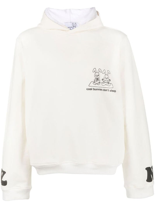 White Cool Bunnies DonÃ¢â_x0082_¬â_x0084_¢t Sleep Cotton Hoodie