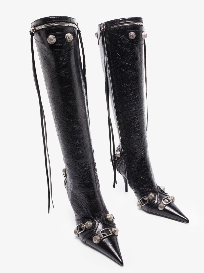 Black Cagole 90 Leather Knee-high Boots