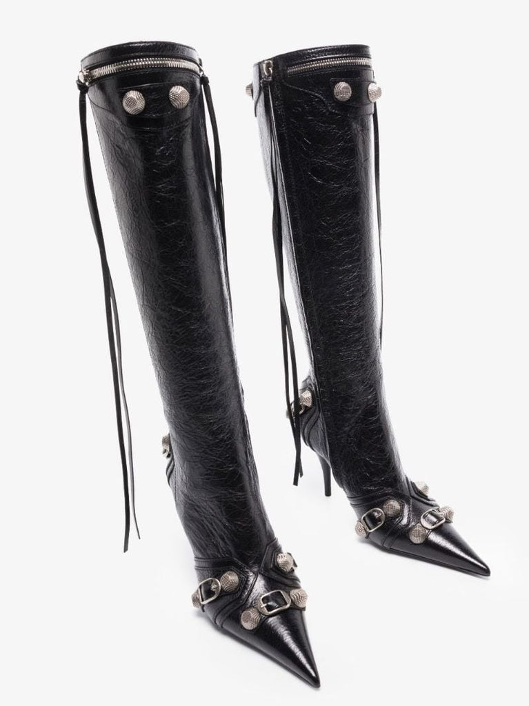 Black Cagole 90 Leather Knee-high Boots
