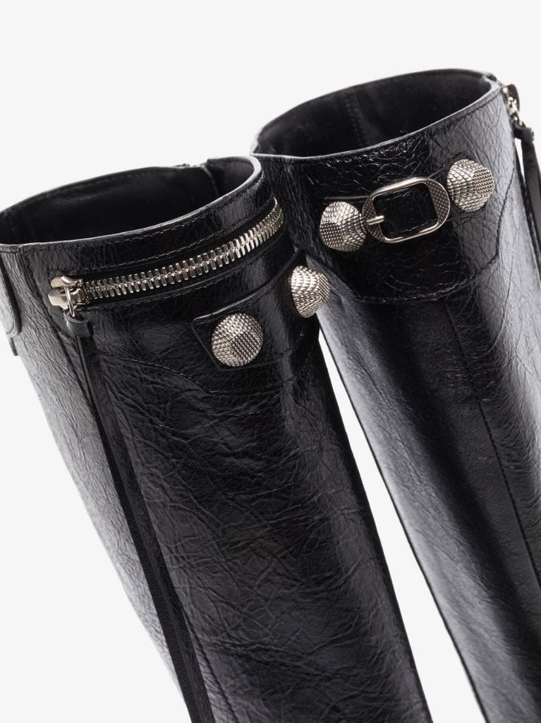 Black Cagole 90 Leather Knee-high Boots