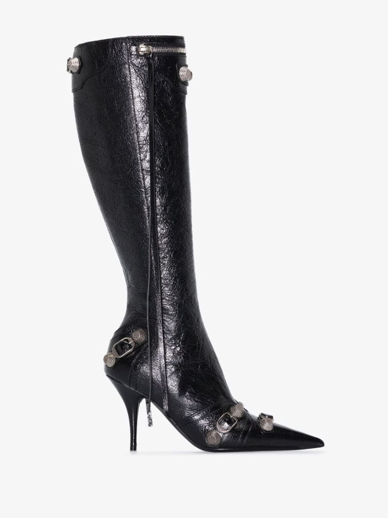 Black Cagole 90 Leather Knee-high Boots