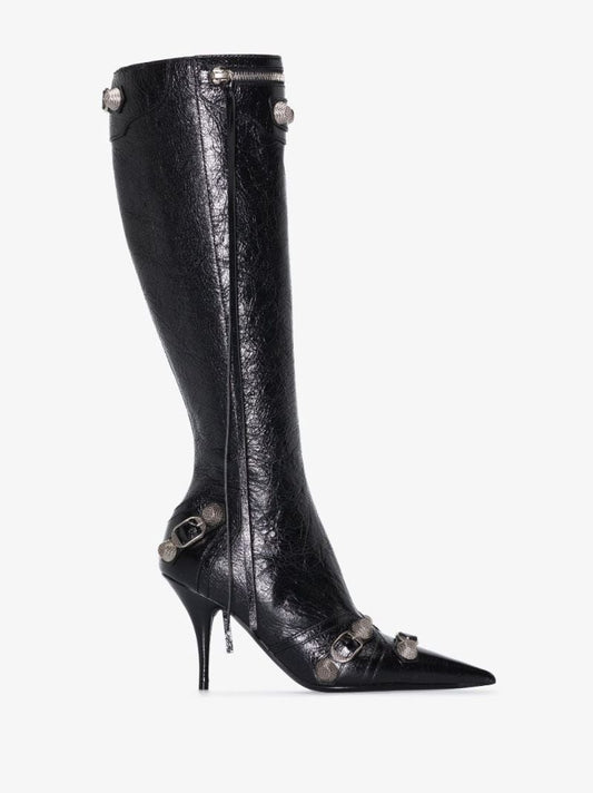 Black Cagole 90 Leather Knee-high Boots