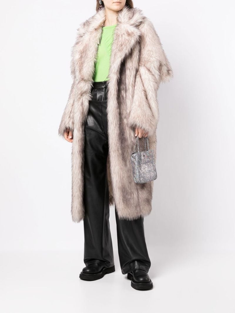 Neutral Faux Fur Maxi Coat