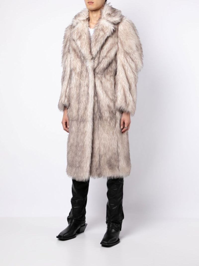 Neutral Faux Fur Maxi Coat