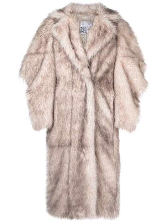 Neutral Faux Fur Maxi Coat
