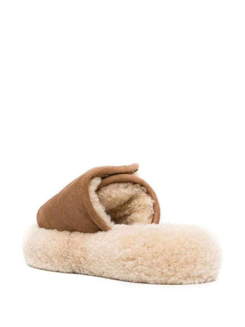 Brown Shearling Suede Slippers