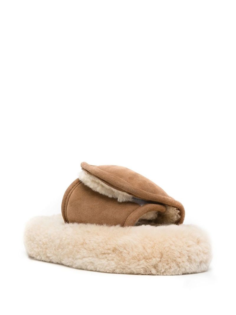 Brown Shearling Suede Slippers