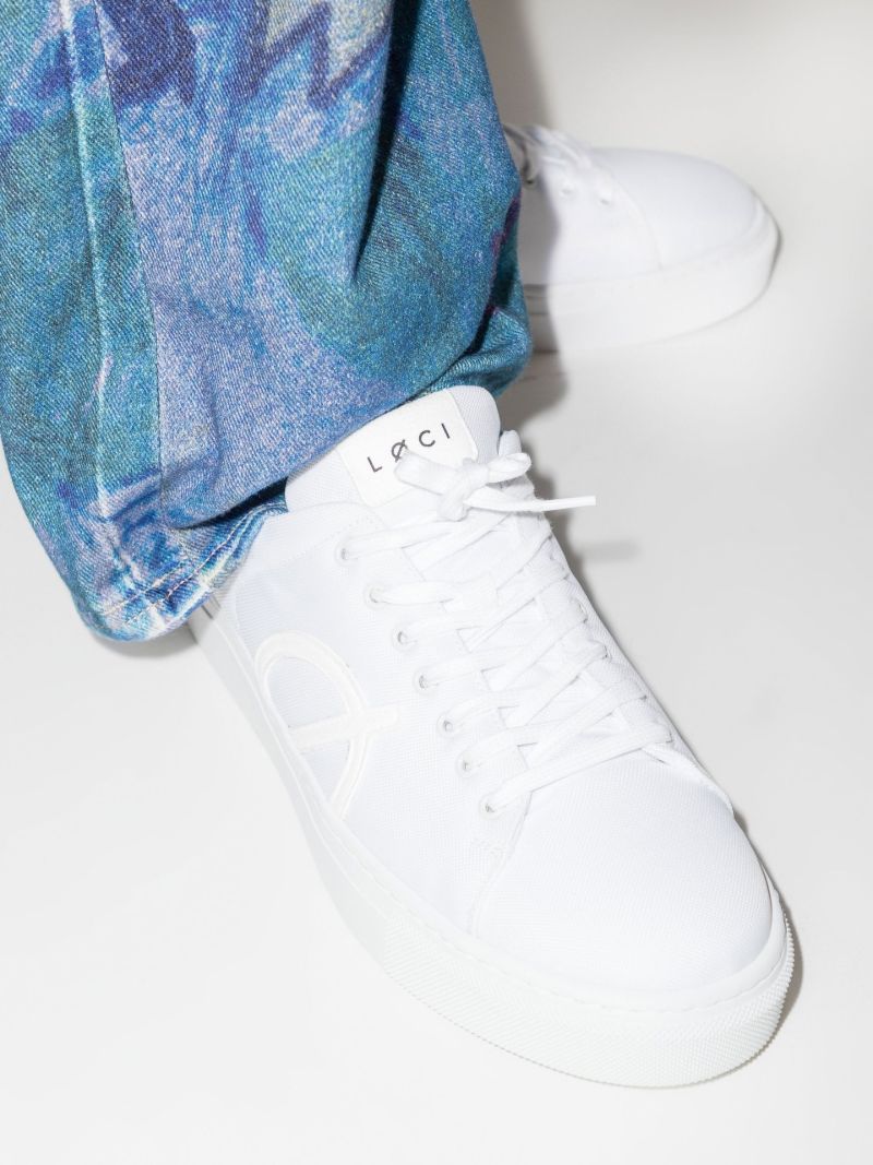 White Nine Low Top Canvas Sneakers