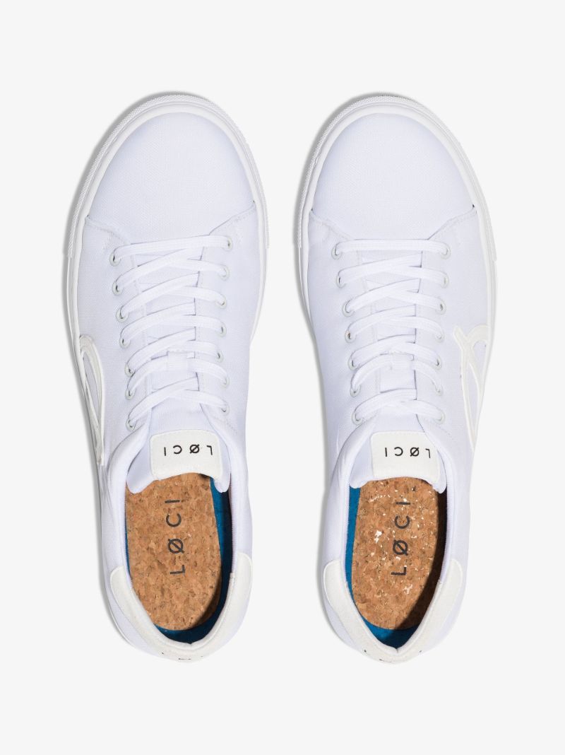 White Nine Low Top Canvas Sneakers