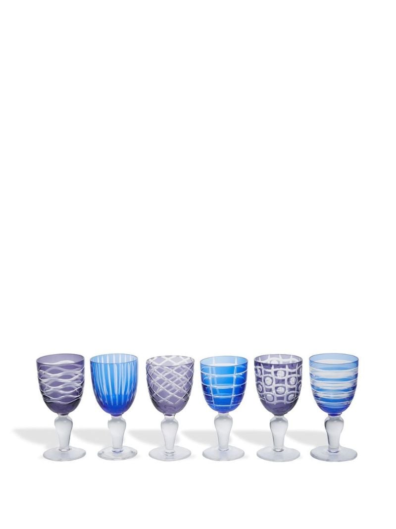 Blue Wine Glasses Set