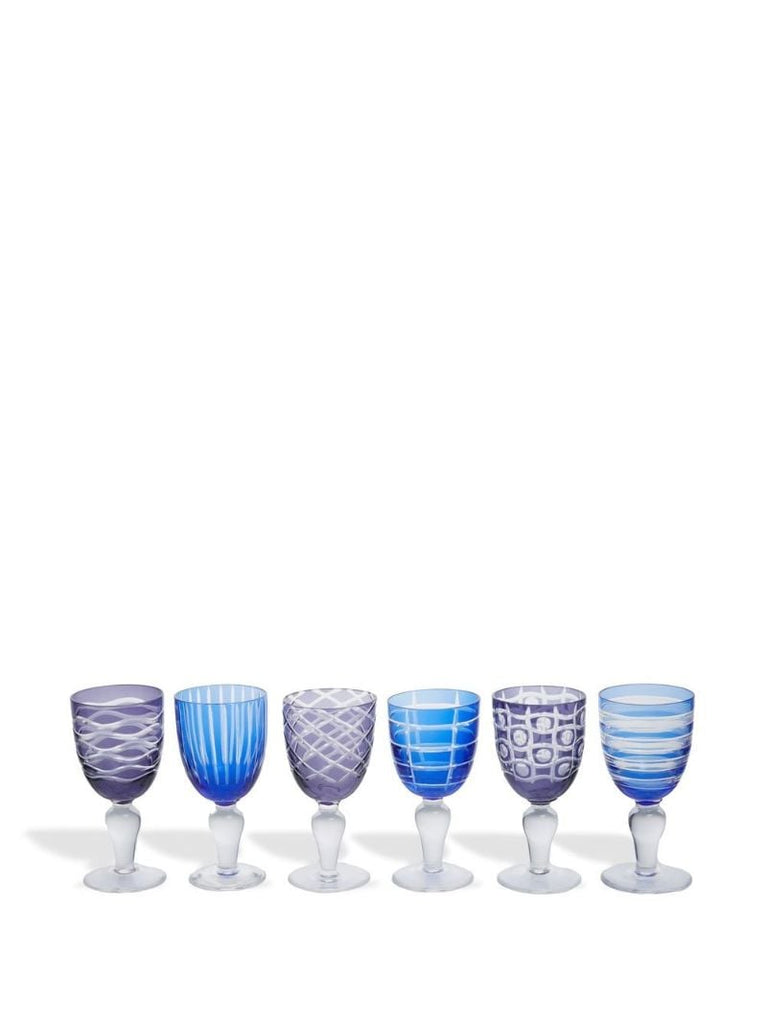 Blue Wine Glasses Set