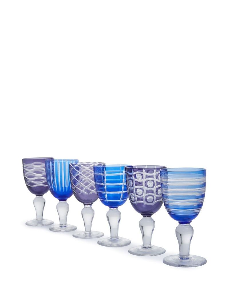 Blue Wine Glasses Set