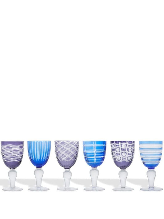 Blue Wine Glasses Set