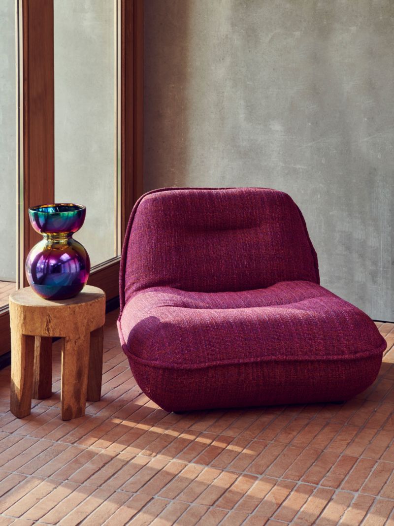 Brown Round Four Square Legs Stool