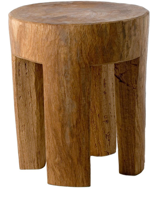 Brown Round Four Square Legs Stool