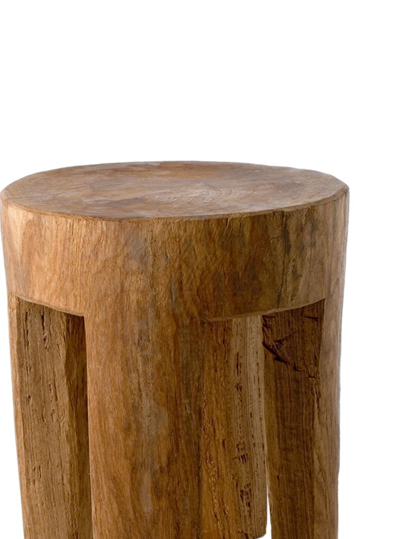 Brown Round Four Square Legs Stool