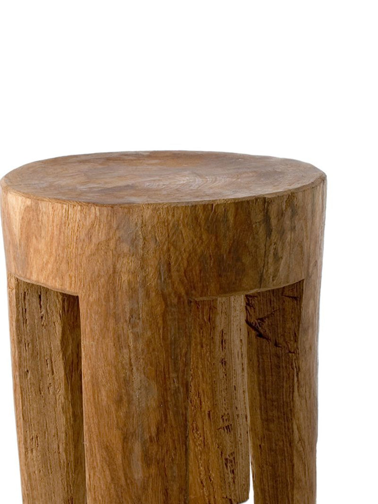 Brown Round Four Square Legs Stool