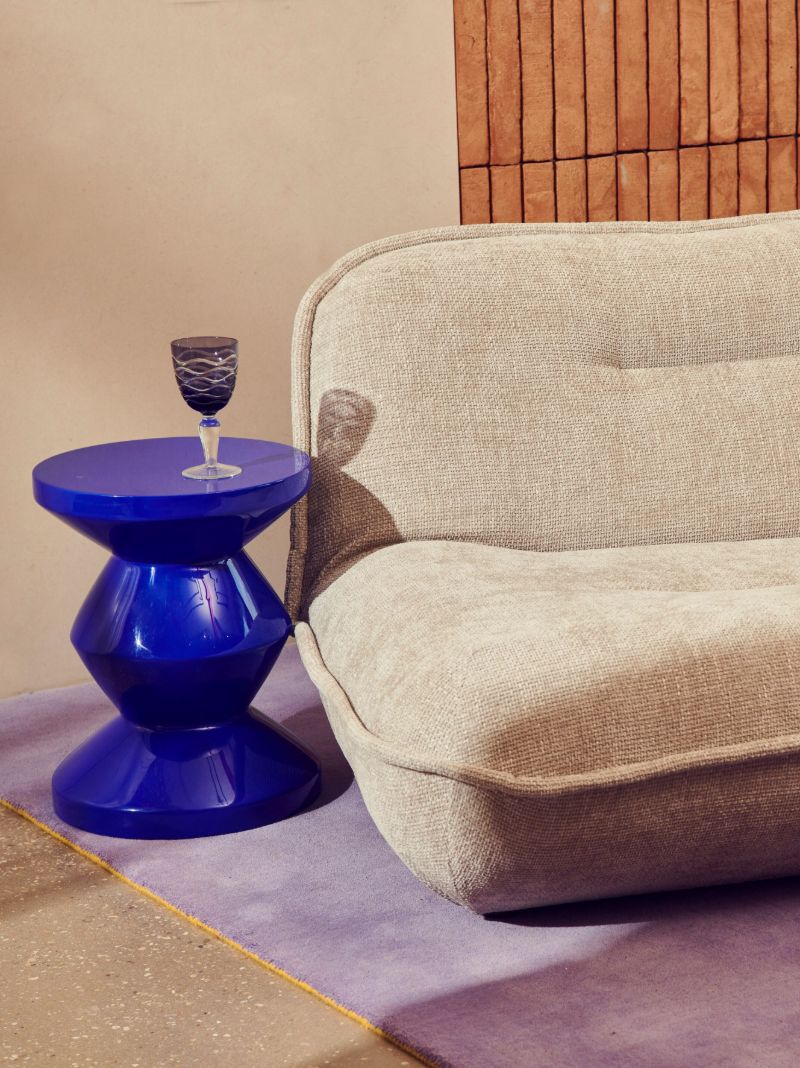 Blue Zig Zag Stool