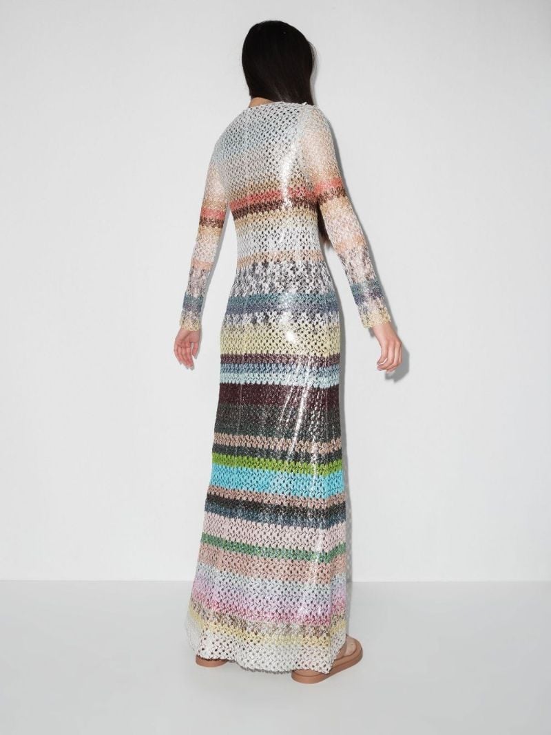 Metallic Striped Crochet Dress