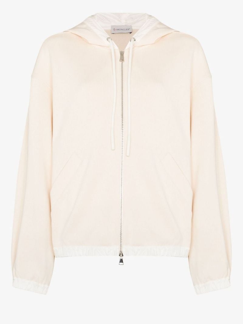 Zip-up Embroidered Logo Oversized Hoodie
