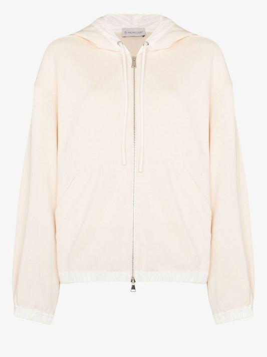 Zip-up Embroidered Logo Oversized Hoodie