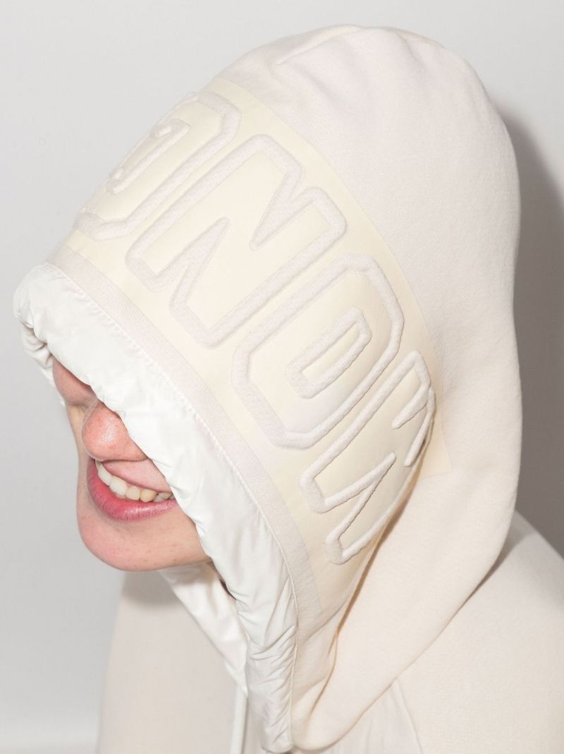 Zip-up Embroidered Logo Oversized Hoodie