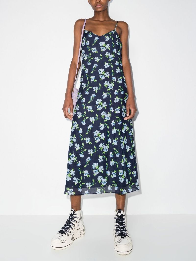 Floral Print Midi Slip Dress