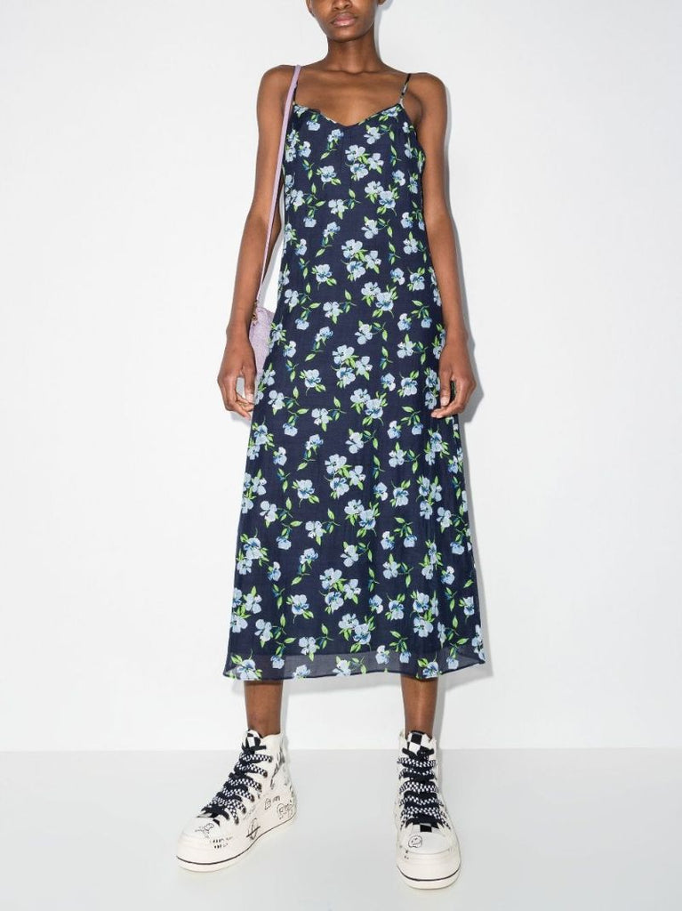 Floral Print Midi Slip Dress